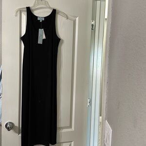 Joan Vass Long black sleeveless dress